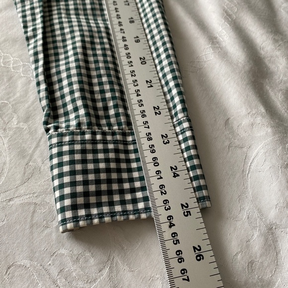 H&M Men's Dark Green Mini Check Plaid Long Sleeve Button Up Shirt Size‎ Small - Picture 8 of 10